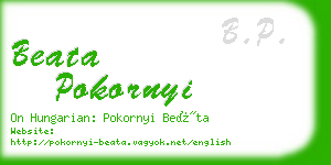 beata pokornyi business card